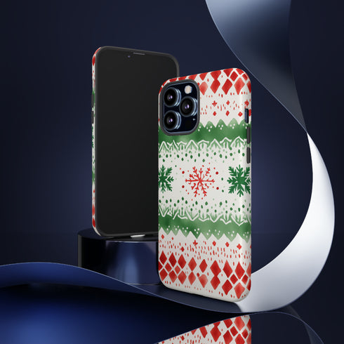 Watercolor Christmas Knitting - Impact Resistant Phone Case
